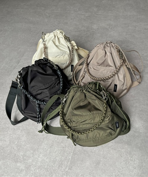 CPCM(シーピーシーエム)の「コード編み巾着ショルダー(ボストンバッグ・レディース・アイボリー/ブラック/カーキ・FREE)」の16枚目の写真