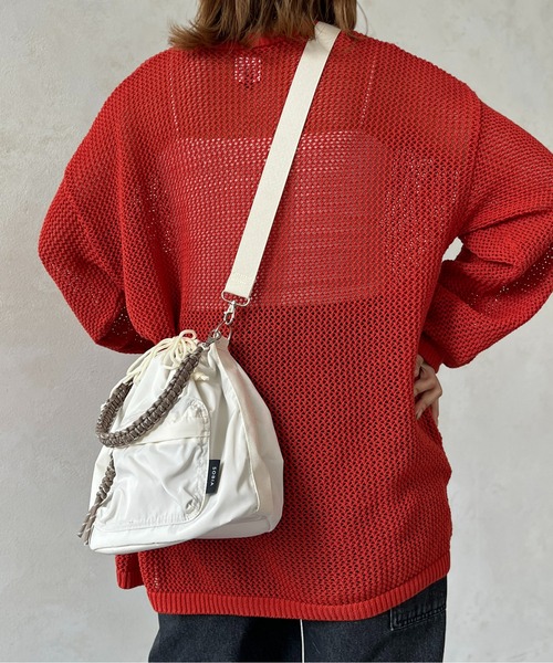 CPCM(シーピーシーエム)の「コード編み巾着ショルダー(ボストンバッグ・レディース・アイボリー/ブラック/カーキ・FREE)」の17枚目の写真