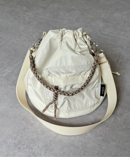 CPCM(シーピーシーエム)の「コード編み巾着ショルダー(ボストンバッグ・レディース・アイボリー/ブラック/カーキ・FREE)」の4枚目の写真