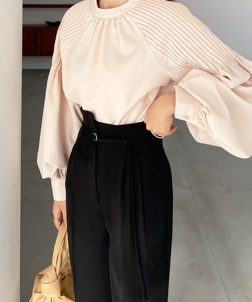 ル シェル ブルー - LE CIEL BLEU | High Waist Pants-Black-34
