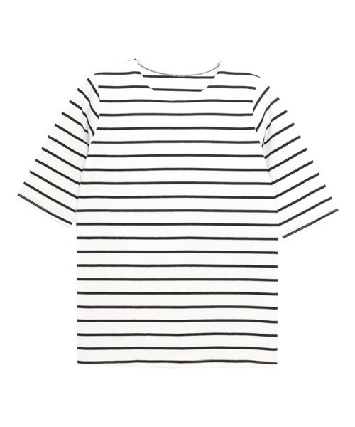 Pierrot(ピエロ)の「クルーネック5分袖テレコリブカットソー(Tシャツ/カットソー・レディース・オフホワイト/ブラウン/ブラック/ホワイト×ブラック/ライトベージュ/チャコール/ブルー系その他/ネイビー/ライトグレー/チャコールグレー/レッド系その他・LL/M/L)」の16枚目の写真