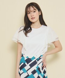 COUP DE CHANCE | 【洗える／フレアー袖／レース使い】一枚で着映える！華やかプルオーバージャージ(Tシャツ/カットソー)