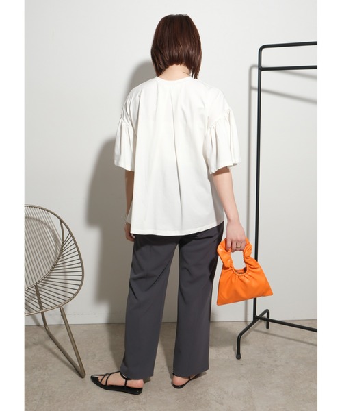 palm RICHE（ポームリシュ）の「ドロストデザイントップス（Tシャツ/カットソー・レディース・ブラック/ブルー/オフホワイト・M）」の7枚目の写真