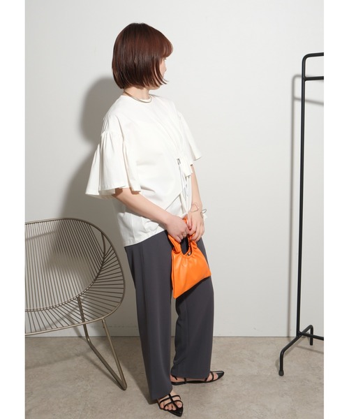palm RICHE（ポームリシュ）の「ドロストデザイントップス（Tシャツ/カットソー・レディース・ブラック/ブルー/オフホワイト・M）」の4枚目の写真