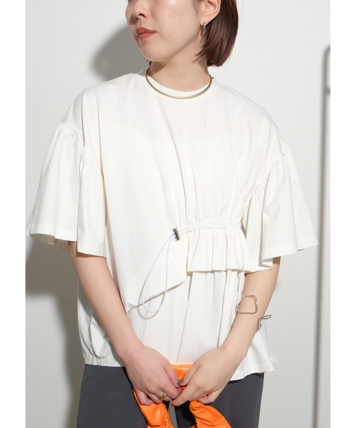 palm RICHE（ポームリシュ）の「ドロストデザイントップス（Tシャツ/カットソー・レディース・ブラック/ブルー/オフホワイト・M）」の8枚目の写真