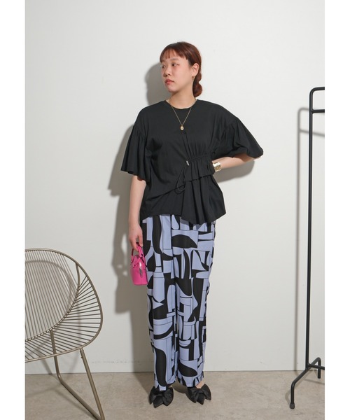 palm RICHE（ポームリシュ）の「ドロストデザイントップス（Tシャツ/カットソー・レディース・ブラック/ブルー/オフホワイト・M）」の12枚目の写真