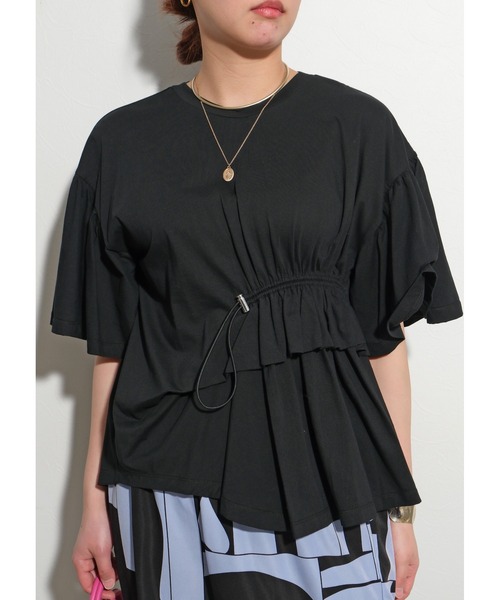 palm RICHE（ポームリシュ）の「ドロストデザイントップス（Tシャツ/カットソー・レディース・ブラック/ブルー/オフホワイト・M）」の15枚目の写真