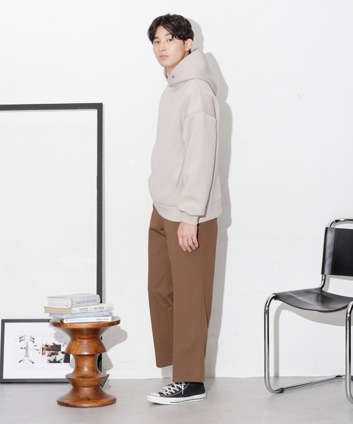 NANO universe（ナノユニバース）の「WEB限定/テックダンボールサイドジップパーカー（パーカー・メンズ・ブラック/ベージュ・M/L）」の18枚目の写真