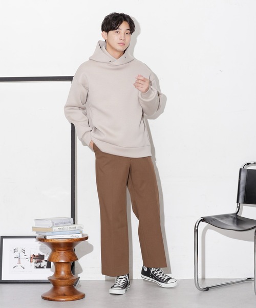 NANO universe（ナノユニバース）の「WEB限定/テックダンボールサイドジップパーカー（パーカー・メンズ・ブラック/ベージュ・M/L）」の19枚目の写真