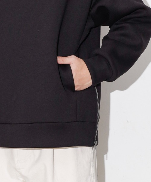 NANO universe（ナノユニバース）の「WEB限定/テックダンボールサイドジップパーカー（パーカー・メンズ・ブラック/ベージュ・M/L）」の7枚目の写真