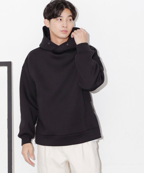 NANO universe（ナノユニバース）の「WEB限定/テックダンボールサイドジップパーカー（パーカー・メンズ・ブラック/ベージュ・M/L）」の21枚目の写真