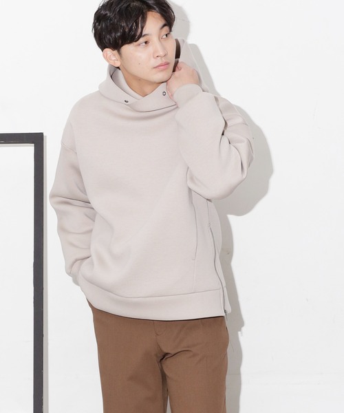 NANO universe（ナノユニバース）の「WEB限定/テックダンボールサイドジップパーカー（パーカー・メンズ・ブラック/ベージュ・M/L）」の12枚目の写真