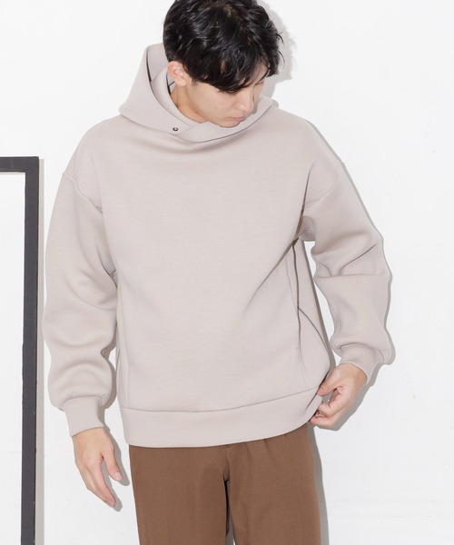 NANO universe（ナノユニバース）の「WEB限定/テックダンボールサイドジップパーカー（パーカー・メンズ・ブラック/ベージュ・M/L）」の13枚目の写真