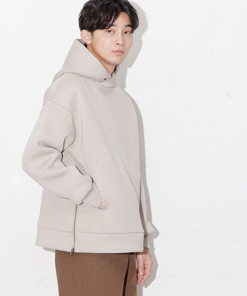 NANO universe（ナノユニバース）の「WEB限定/テックダンボールサイドジップパーカー（パーカー・メンズ・ブラック/ベージュ・M/L）」の14枚目の写真