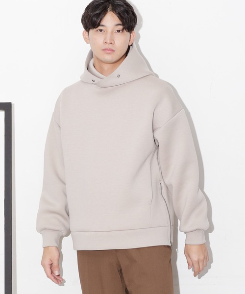 NANO universe（ナノユニバース）の「WEB限定/テックダンボールサイドジップパーカー（パーカー・メンズ・ブラック/ベージュ・M/L）」の15枚目の写真