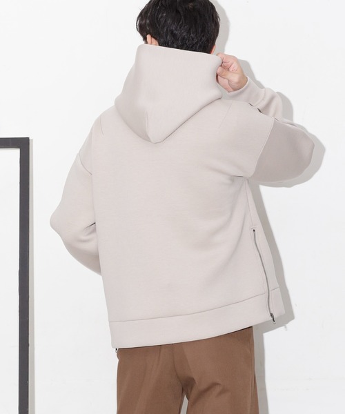 NANO universe（ナノユニバース）の「WEB限定/テックダンボールサイドジップパーカー（パーカー・メンズ・ブラック/ベージュ・M/L）」の16枚目の写真