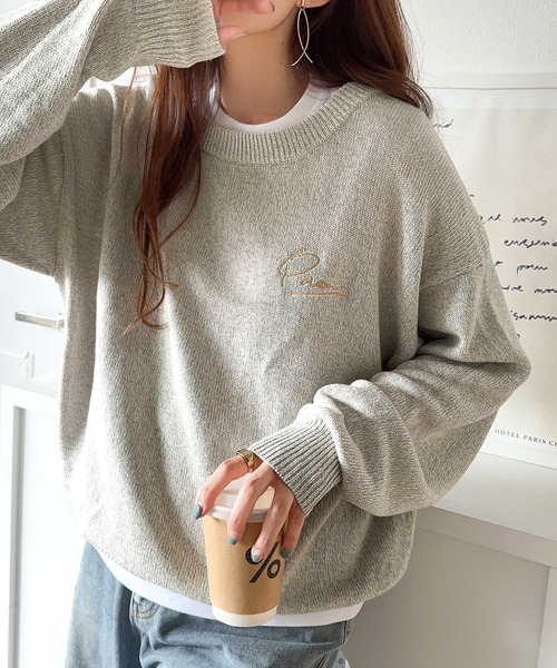 ♡*☆～mikik(๑・̑◡・̑๑) コットン ニット 刺繍 レース ♡*☆～mikik(๑・̑◡・̑๑)様専用 コットン ニット 刺繍 レース