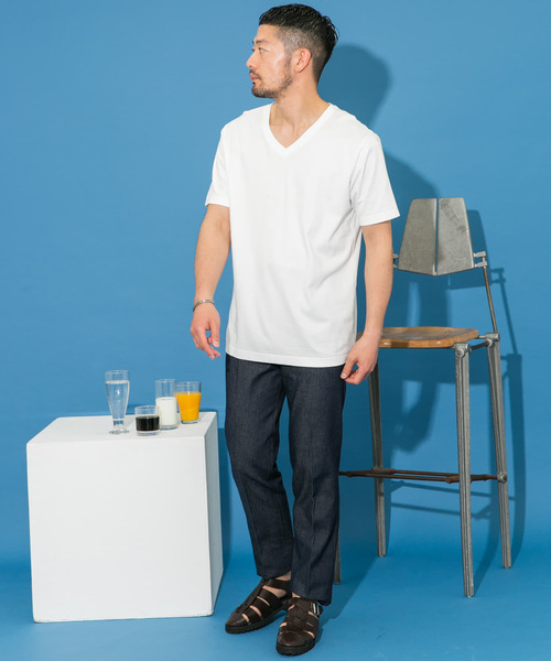 URBAN RESEARCH ROSSO MEN(アーバンリサーチロッソメン)の「『XLサイズあり』『UR TECH』防汚加工 スタンダードVネックTシャツ(Tシャツ/カットソー・メンズ・ネイビー/ホワイト/ブラック/グレー・SMALL/MEDIUM/LARGE/X-LARGE)」の11枚目の写真