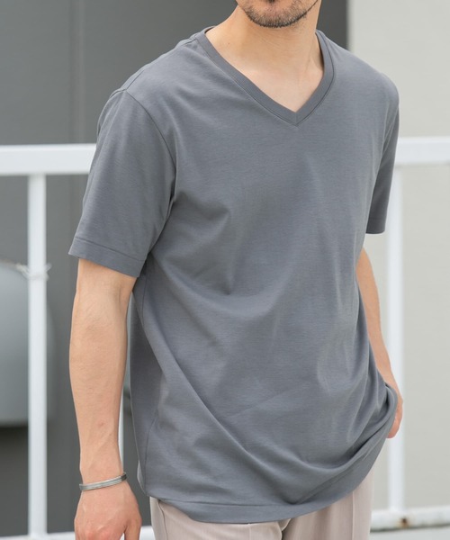 URBAN RESEARCH ROSSO MEN(アーバンリサーチロッソメン)の「『XLサイズあり』『UR TECH』防汚加工 スタンダードVネックTシャツ(Tシャツ/カットソー・メンズ・ネイビー/ホワイト/ブラック/グレー・SMALL/MEDIUM/LARGE/X-LARGE)」の15枚目の写真