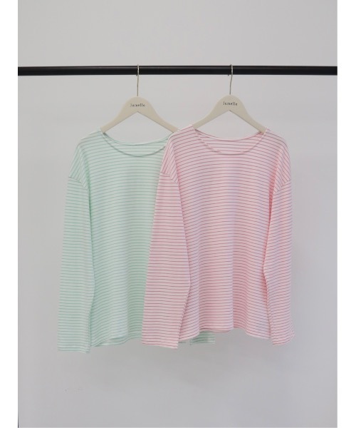 JUMELLE（ジュメロ）の「light border cutsew（Tシャツ/カットソー・レディース・グリーン/ピンク・FREE）」の16枚目の写真