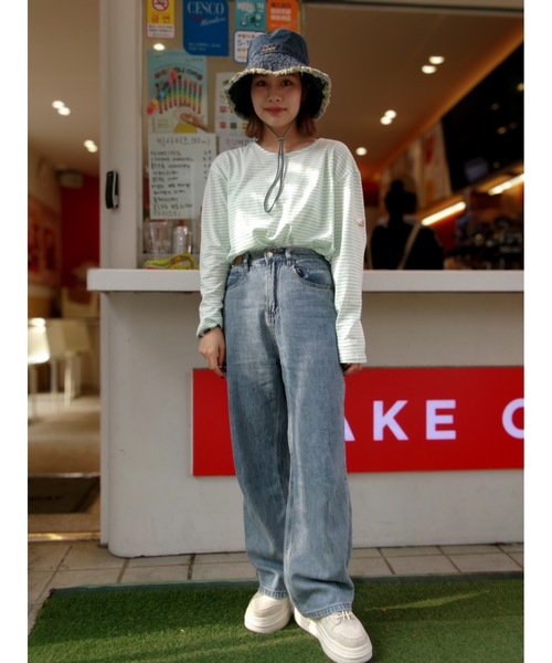 JUMELLE（ジュメロ）の「light border cutsew（Tシャツ/カットソー・レディース・グリーン/ピンク・FREE）」の4枚目の写真