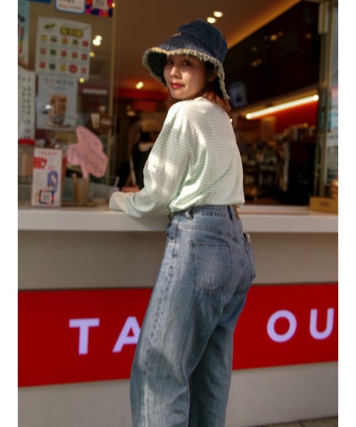 JUMELLE（ジュメロ）の「light border cutsew（Tシャツ/カットソー・レディース・グリーン/ピンク・FREE）」の5枚目の写真