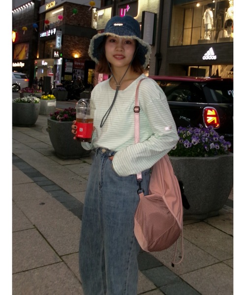 JUMELLE（ジュメロ）の「light border cutsew（Tシャツ/カットソー・レディース・グリーン/ピンク・FREE）」の7枚目の写真