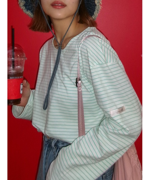 JUMELLE（ジュメロ）の「light border cutsew（Tシャツ/カットソー・レディース・グリーン/ピンク・FREE）」の10枚目の写真