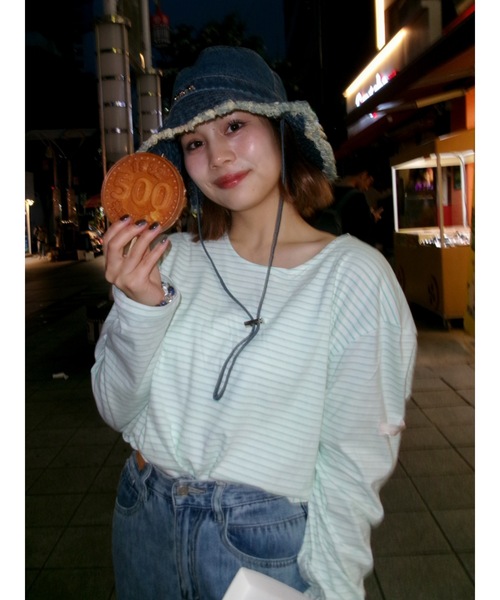 JUMELLE（ジュメロ）の「light border cutsew（Tシャツ/カットソー・レディース・グリーン/ピンク・FREE）」の12枚目の写真