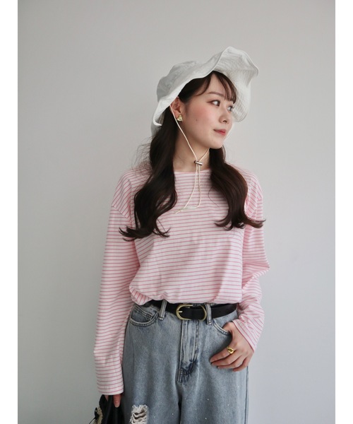 JUMELLE（ジュメロ）の「light border cutsew（Tシャツ/カットソー・レディース・グリーン/ピンク・FREE）」の20枚目の写真