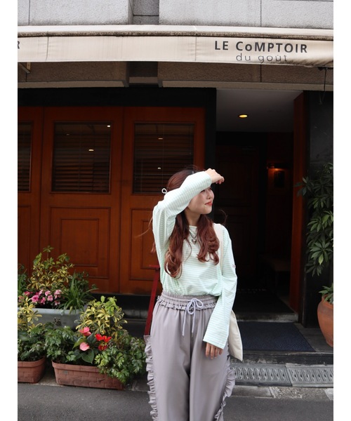 JUMELLE（ジュメロ）の「light border cutsew（Tシャツ/カットソー・レディース・グリーン/ピンク・FREE）」の19枚目の写真