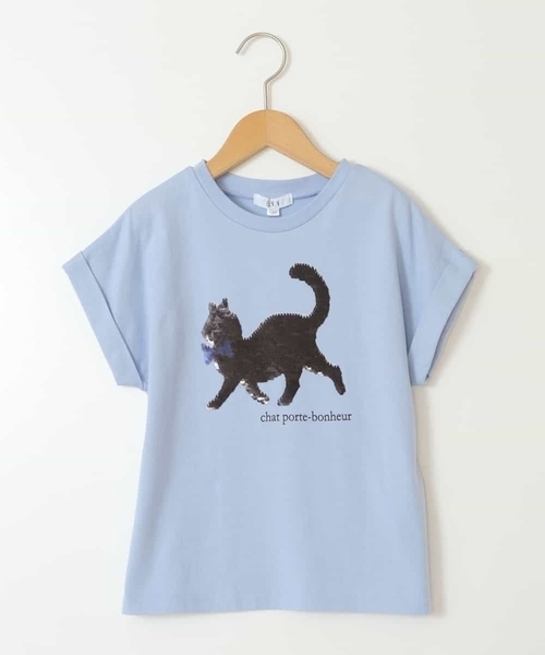 a.v.v（アーヴェヴェ）の「[100-130]スパンコールＴシャツ（Tシャツ/カットソー・キッズ・ホワイト/ダークインディゴブルー/ライラック・130/120/100/110）」の4枚目の写真