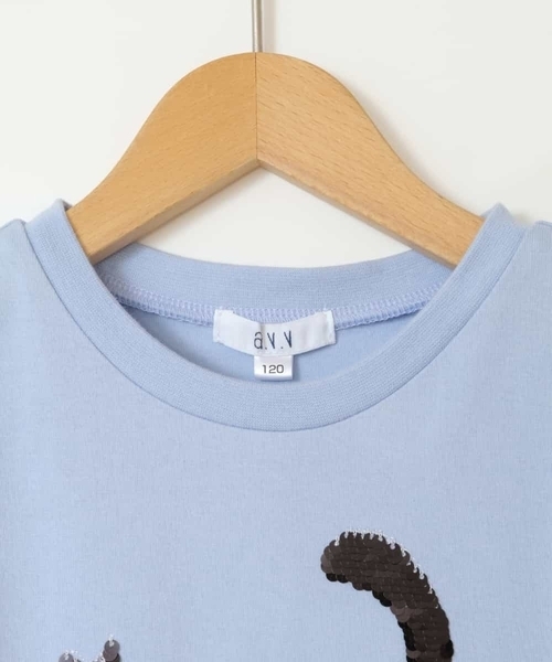a.v.v（アーヴェヴェ）の「[100-130]スパンコールＴシャツ（Tシャツ/カットソー・キッズ・ホワイト/ダークインディゴブルー/ライラック・130/120/100/110）」の6枚目の写真