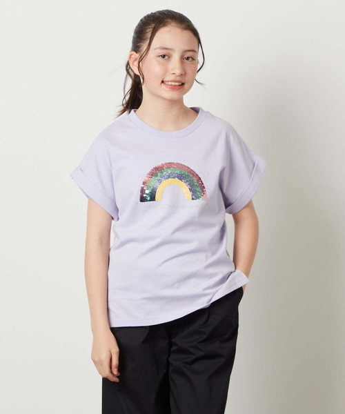 a.v.v（アーヴェヴェ）の「[100-130]スパンコールＴシャツ（Tシャツ/カットソー・キッズ・ホワイト/ダークインディゴブルー/ライラック・130/120/100/110）」の17枚目の写真