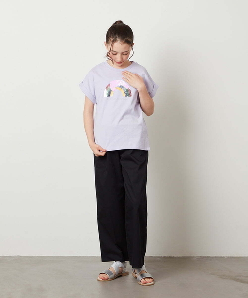 a.v.v（アーヴェヴェ）の「[100-130]スパンコールＴシャツ（Tシャツ/カットソー・キッズ・ホワイト/ダークインディゴブルー/ライラック・130/120/100/110）」の19枚目の写真