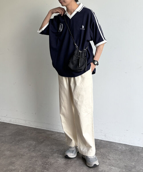 U.S. POLO ASSN.(ユーエスポロアッスン)の「半袖ユニフォームT(Tシャツ/カットソー・メンズ・ネイビー/オレンジ/アイボリー・MEDIUM/LARGE)」の4枚目の写真