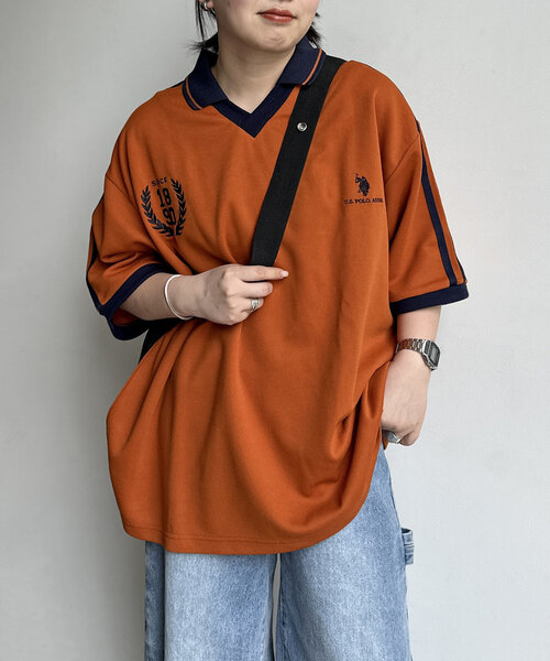 U.S. POLO ASSN.(ユーエスポロアッスン)の「半袖ユニフォームT(Tシャツ/カットソー・メンズ・ネイビー/オレンジ/アイボリー・MEDIUM/LARGE)」の11枚目の写真