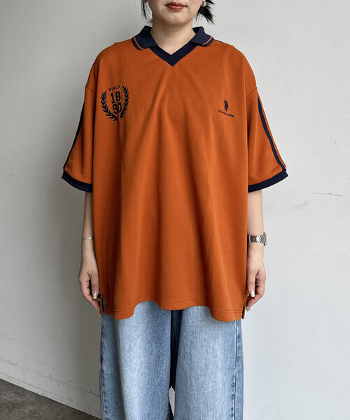 U.S. POLO ASSN.(ユーエスポロアッスン)の「半袖ユニフォームT(Tシャツ/カットソー・メンズ・ネイビー/オレンジ/アイボリー・MEDIUM/LARGE)」の14枚目の写真
