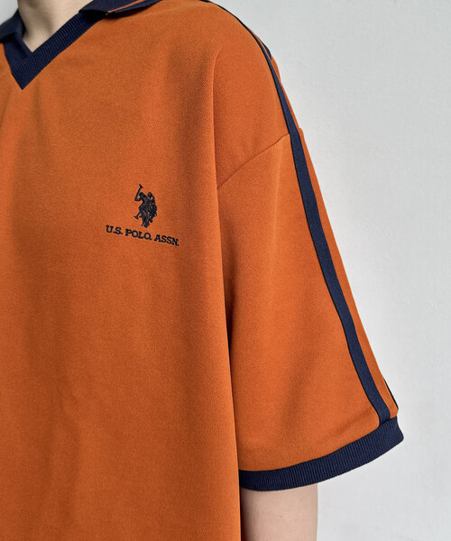 U.S. POLO ASSN.(ユーエスポロアッスン)の「半袖ユニフォームT(Tシャツ/カットソー・メンズ・ネイビー/オレンジ/アイボリー・MEDIUM/LARGE)」の16枚目の写真