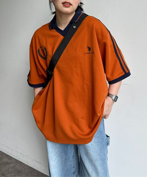 U.S. POLO ASSN.(ユーエスポロアッスン)の「半袖ユニフォームT(Tシャツ/カットソー・メンズ・ネイビー/オレンジ/アイボリー・MEDIUM/LARGE)」の3枚目の写真