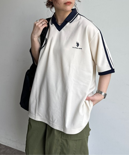 U.S. POLO ASSN.(ユーエスポロアッスン)の「半袖ユニフォームT(Tシャツ/カットソー・メンズ・ネイビー/オレンジ/アイボリー・MEDIUM/LARGE)」の21枚目の写真