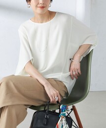 SHIPS | 〈接触冷感 / 手洗い可能〉アセテート混 バック サテン ドルマン ブラウス(シャツ/ブラウス)