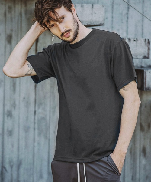 NO ID.(ノーアイディ)の「【NO ID.】TC Versatile Crew Neck T-Shirt / TC バーサタイル クルーネック Tシャツ(Tシャツ/カットソー・メンズ・ブラック/ブルーグリーン/ダークグレー/ホワイト・1/2)」の4枚目の写真
