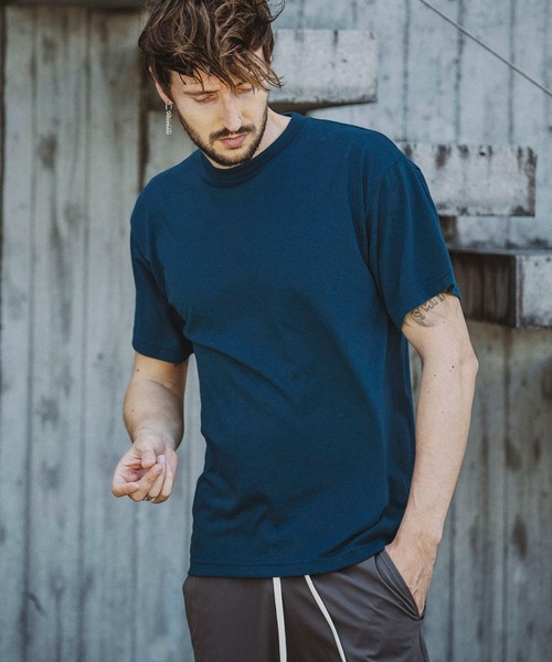 NO ID.(ノーアイディ)の「【NO ID.】TC Versatile Crew Neck T-Shirt / TC バーサタイル クルーネック Tシャツ(Tシャツ/カットソー・メンズ・ブラック/ブルーグリーン/ダークグレー/ホワイト・1/2)」の6枚目の写真