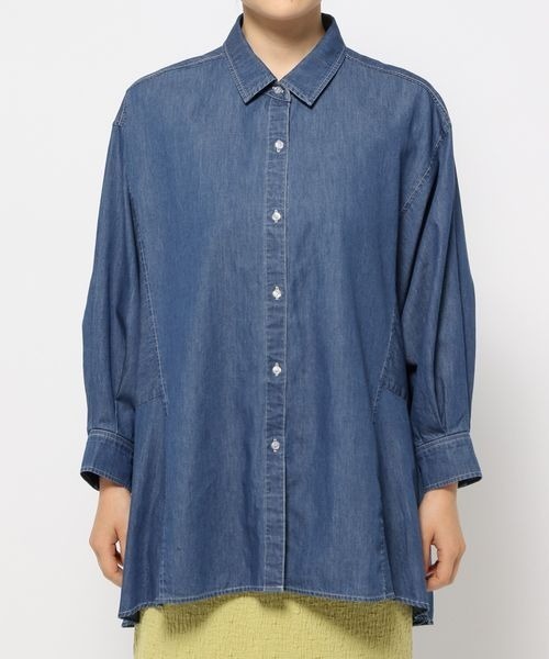 mysty woman（ミスティウーマン）の「ドルマンスリーブデニムBIGシャツ　128887（シャツ/ブラウス・レディース・ブラック/ブルー・FREE）」の6枚目の写真