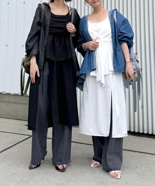 mysty woman（ミスティウーマン）の「ドルマンスリーブデニムBIGシャツ　128887（シャツ/ブラウス・レディース・ブラック/ブルー・FREE）」の20枚目の写真