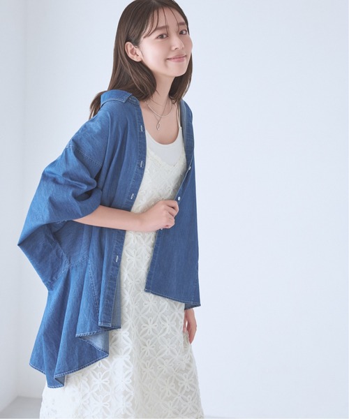 mysty woman（ミスティウーマン）の「ドルマンスリーブデニムBIGシャツ　128887（シャツ/ブラウス・レディース・ブラック/ブルー・FREE）」の18枚目の写真