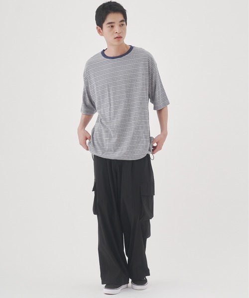 YOEL(ヨエル)の「YOEL - mulch border tee / マルチボーダーTシャツ(Tシャツ/カットソー・メンズ・グリーン/ブラック/ネイビー・MEDIUM/LARGE)」の21枚目の写真