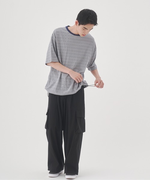 YOEL(ヨエル)の「YOEL - mulch border tee / マルチボーダーTシャツ(Tシャツ/カットソー・メンズ・グリーン/ブラック/ネイビー・MEDIUM/LARGE)」の22枚目の写真