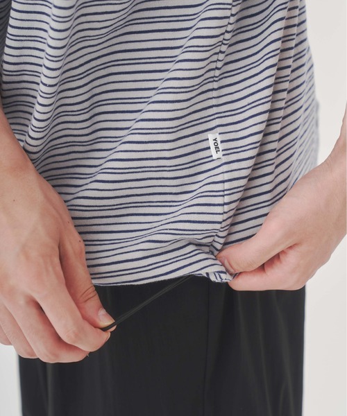 YOEL(ヨエル)の「YOEL - mulch border tee / マルチボーダーTシャツ(Tシャツ/カットソー・メンズ・グリーン/ブラック/ネイビー・MEDIUM/LARGE)」の9枚目の写真